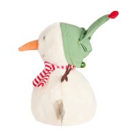 Sterntaler Knuddelsäckchen Schneemann mit grüner Mütze von der Seite