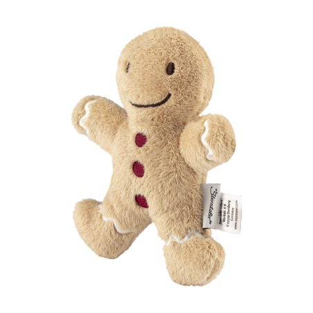 Sterntaler Mini Kuscheltier Lebkuchenmännchen aus hellbraunem Plüsch mit roten Knöpfen und weißer Zierborte
