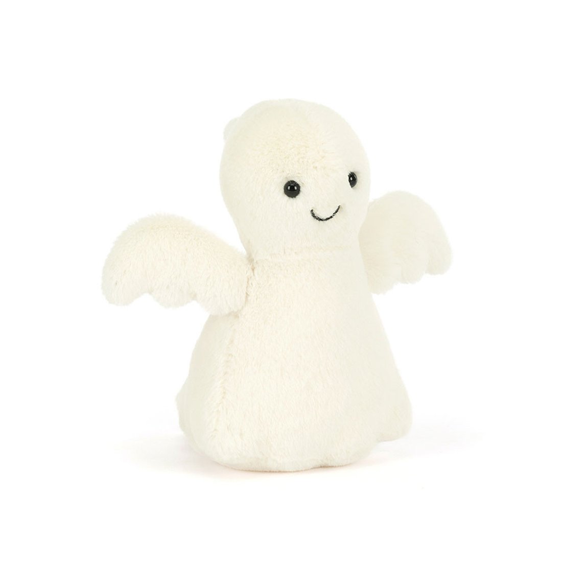 Jellycat Kuscheltier Gespenst Mysti Ghost mit ausgebreiteten Flügeln und schwarzen Augen