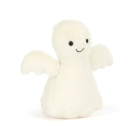 Jellycat Kuscheltier Gespenst Mysti Ghost mit ausgebreiteten Flügeln und schwarzen Augen