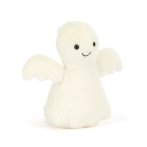 Jellycat Kuscheltier Gespenst Mysti Ghost mit ausgebreiteten Flügeln und schwarzen Augen