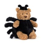 Jellycat Teddy Bär Bartholomew Bear Spider trägt ein schwarzes Spinnenkostüm