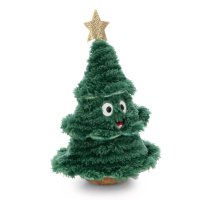 NICI Winter Friends Tannenbaum aus dunkelgrünem Plüsch mit großen Augen und einem goldenen Glitzerstern