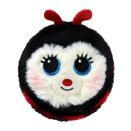 Ty Beanie Bouncer Marienkäfer Buggy Ladybug ist mit rot-schwarzem Plüsch überzogen und hat ein helles Gesicht