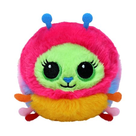 Ty Beanie Bouncer Raupe Crystal Catapillar ist mit buntem Plüsch überzogen und hat ein gesticktes Gesicht