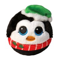 Ty Beanie Bouncer Pinguin Spruce Penguin ist mit schwarzem Plüsch überzogen und trägt eine grüne Weihnachtsmütze