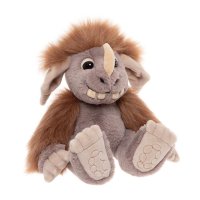 Bearhouse by Charlie Bears Oger  Quarry mit großen Pfoten, spitzen Ohren, einem Horn und viersichtbaren Zähnen