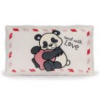 NICI Love Kissen Panda mit Herz, cremebeige Vorderseite mit Schriftzug Send with Love