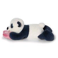 NICI Love Panda Bär mit Herz, liegendes Kuscheltier von der Seite