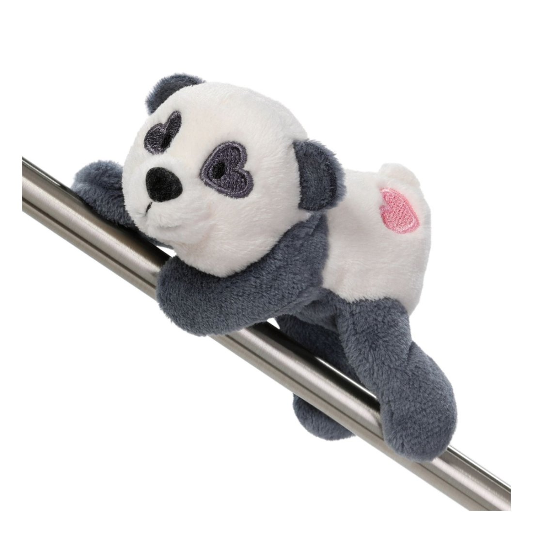 NICI Magnettier Love Panda Bär mit Herz aus schwarz-weißem Plüsch auf einer Metallstange