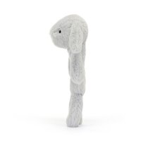 Baby Jellycat Hase Bashful Silver Bunny Ringrassel von der Seite