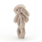 Baby Jellycat Hase Bashful Silver Bunny Ringrassel von der Seite