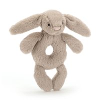 Baby Jellycat Hase Bashful Beige Bunny Ringrassel aus weichem Plüsch