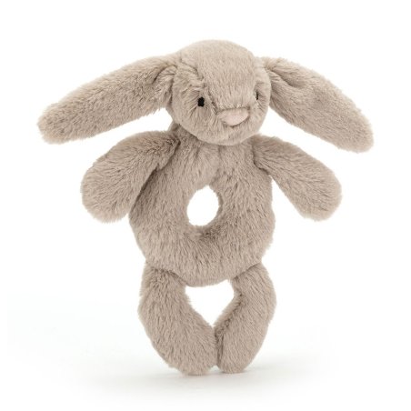 Baby Jellycat Hase Bashful Beige Bunny Ringrassel aus weichem Plüsch