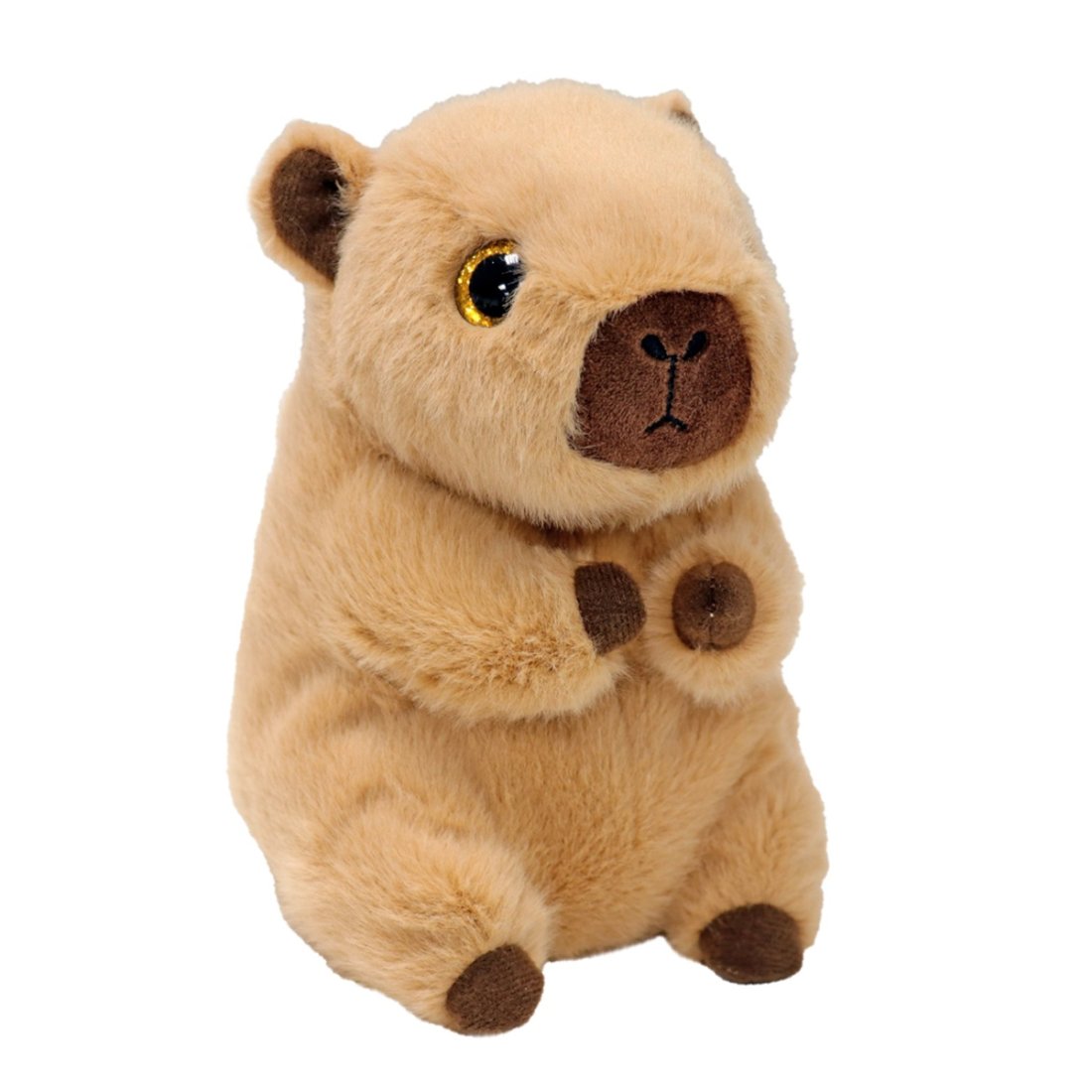 Ty Beanie Bellies Kuscheltier Wasserschwein Lara Capybara aus hellbrauem Plüsch mit goldbraunen Glitzeraugen