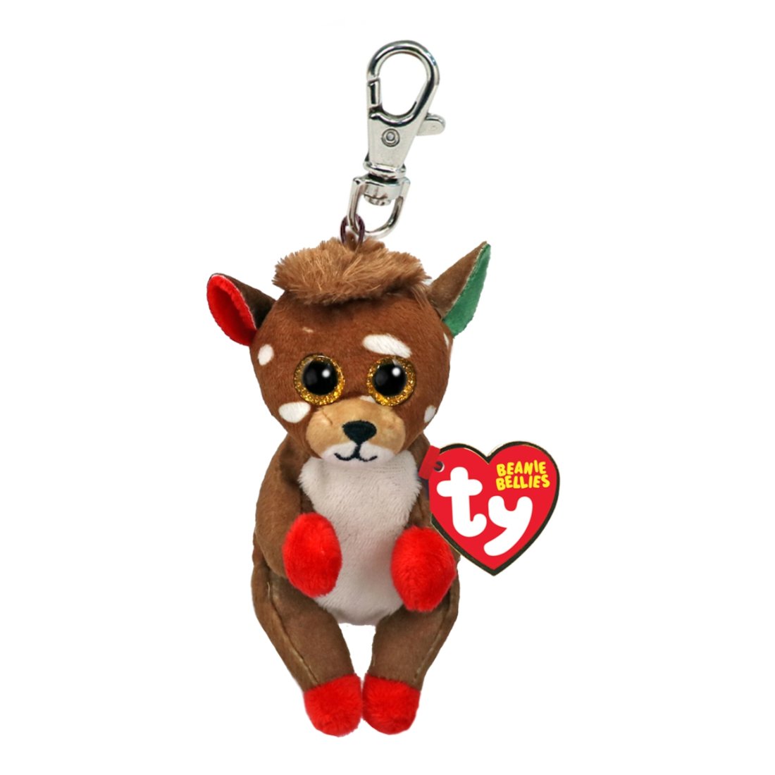 Ty Beanie Bellies Schlüsselanhänger Weihnachtself Elfonso mit Metallclip