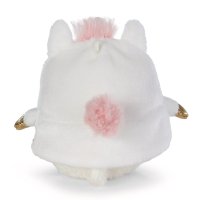 Rückseite NICI mymochi Schaf Wools mit Regenbogen + Einhornkostüm