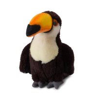 WWF Classic Collection Tukan aus schwarzem Plüsch mit weißer Brust und einem großen, gelben Schnabel