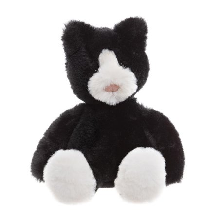 Bear & Me by Charlie Bears Katze Puddy Kitten aus schwarzem Plüsch mit weißen Pfoten und weißer Schnauze