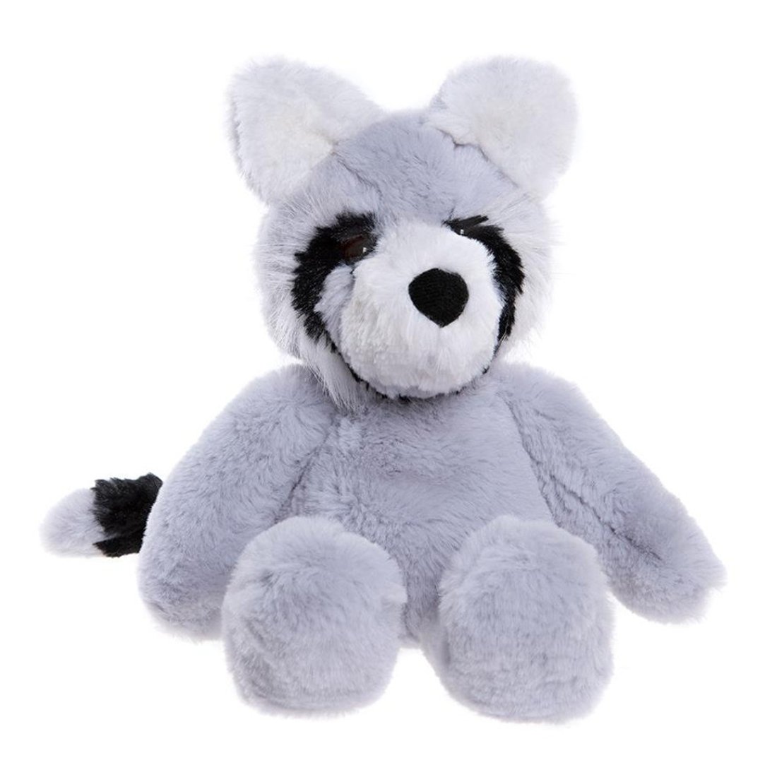 Bear & Me by Charlie Bears Waschbär Riley Raccoon aus hellgrauem Plüsch mit schwarzen Abzeichen und Knopfaugen