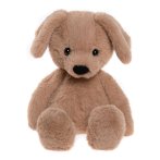 Bear & Me by Charlie Bears Hundewelpe Ruff Puppy aus hellbrauem Plüsch mit schwarzen Knopfaugen