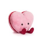 Jellycat Herz Amuseables Macaron Colette Heart aus rosa Plüsch mit roten Beinchen