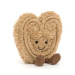 Jellycat Herz Amuseables Phillipe Palmier aus hellbraunem Plüsch mit dunkelbraunen Füßchen