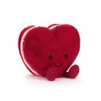 Jellycat Herz Amuseables Macaron Arlette Heart aus rotem Plüsch mit roten Beinchen
