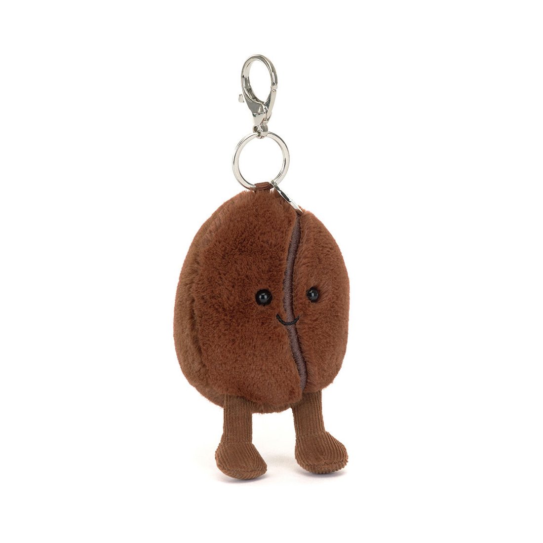 Taschenanhänger Jellycat Kaffeebohne Amuseables Coffee Bean aus dunkelbraunem Plüsch