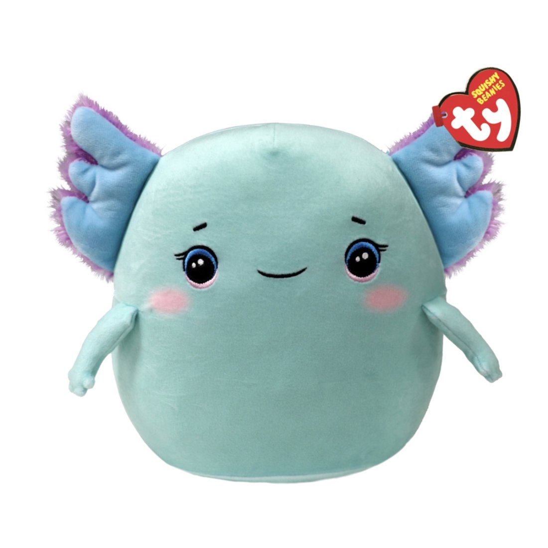 Ty Squish-a-Boos Kuscheltier Plüschkissen Axolotl Charlie aus türkisblauem VelveTy