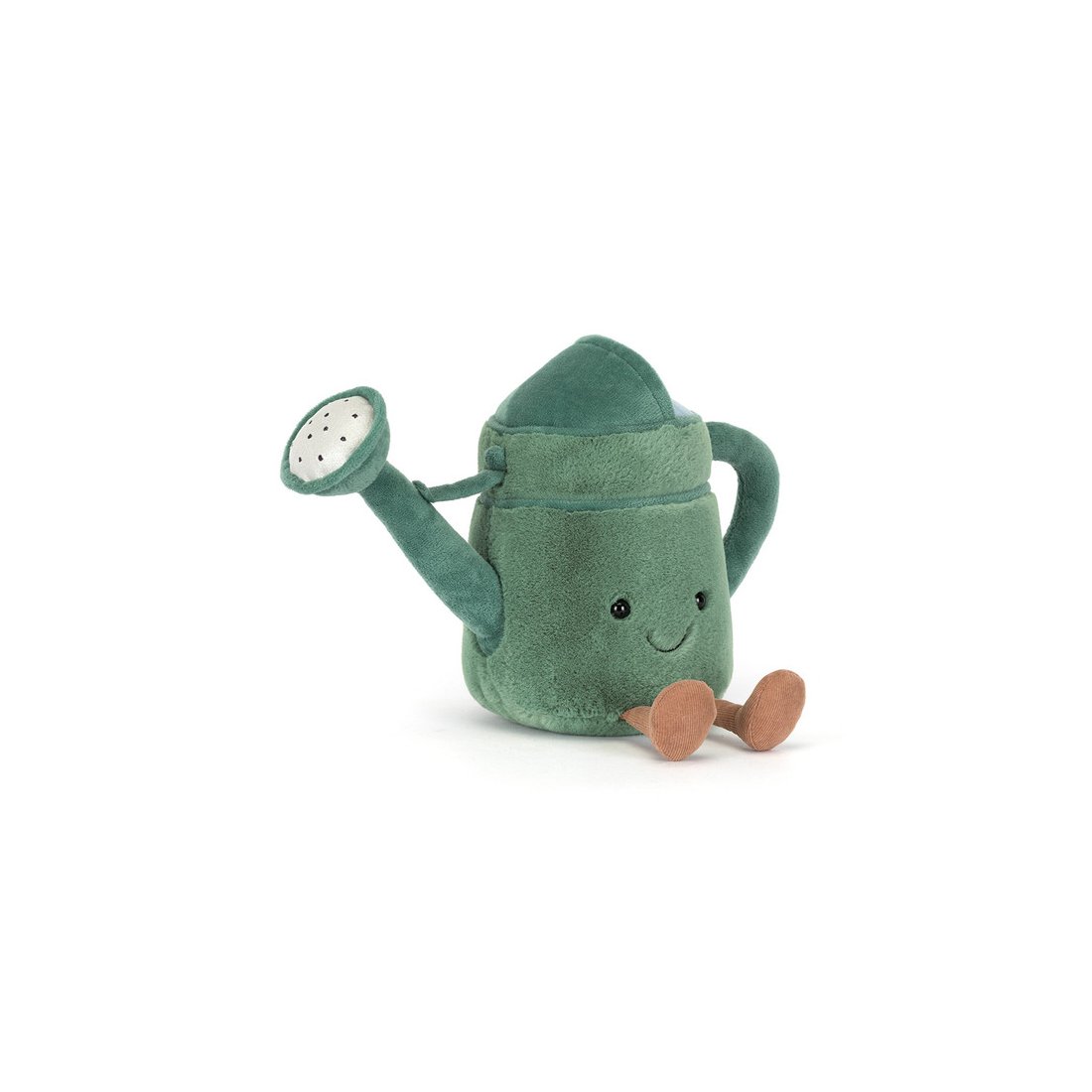 Jellycat Gießkanne Amuseables Watering Can aus blaugrünem Plüsch mit braunen Beinchen