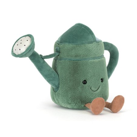 Jellycat Gießkanne Amuseables Watering Can aus blaugrünem Plüsch mit braunen Beinchen