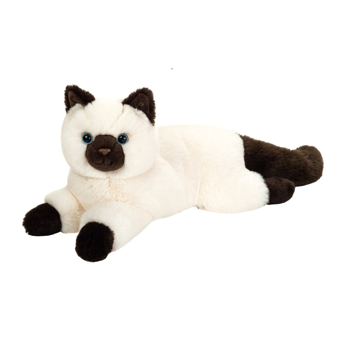 Hermann TEDDY Collection Kuscheltier Bimakatze aus weißem Plüsch mit braunen Abzeichen