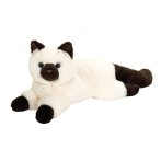 Hermann TEDDY Collection Kuscheltier Bimakatze aus weißem Plüsch mit braunen Abzeichen