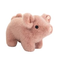 Hermann TEDDY Kuscheltier Schwein Stella aus rosa Plüsch mit schwarzen Knopfaugen
