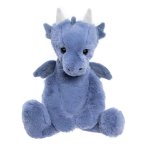 Bear & Me by Charlie Bears Drache Draco Denim Blue aus jeansblauem Plüsch mit schwarzen Knopfaugen