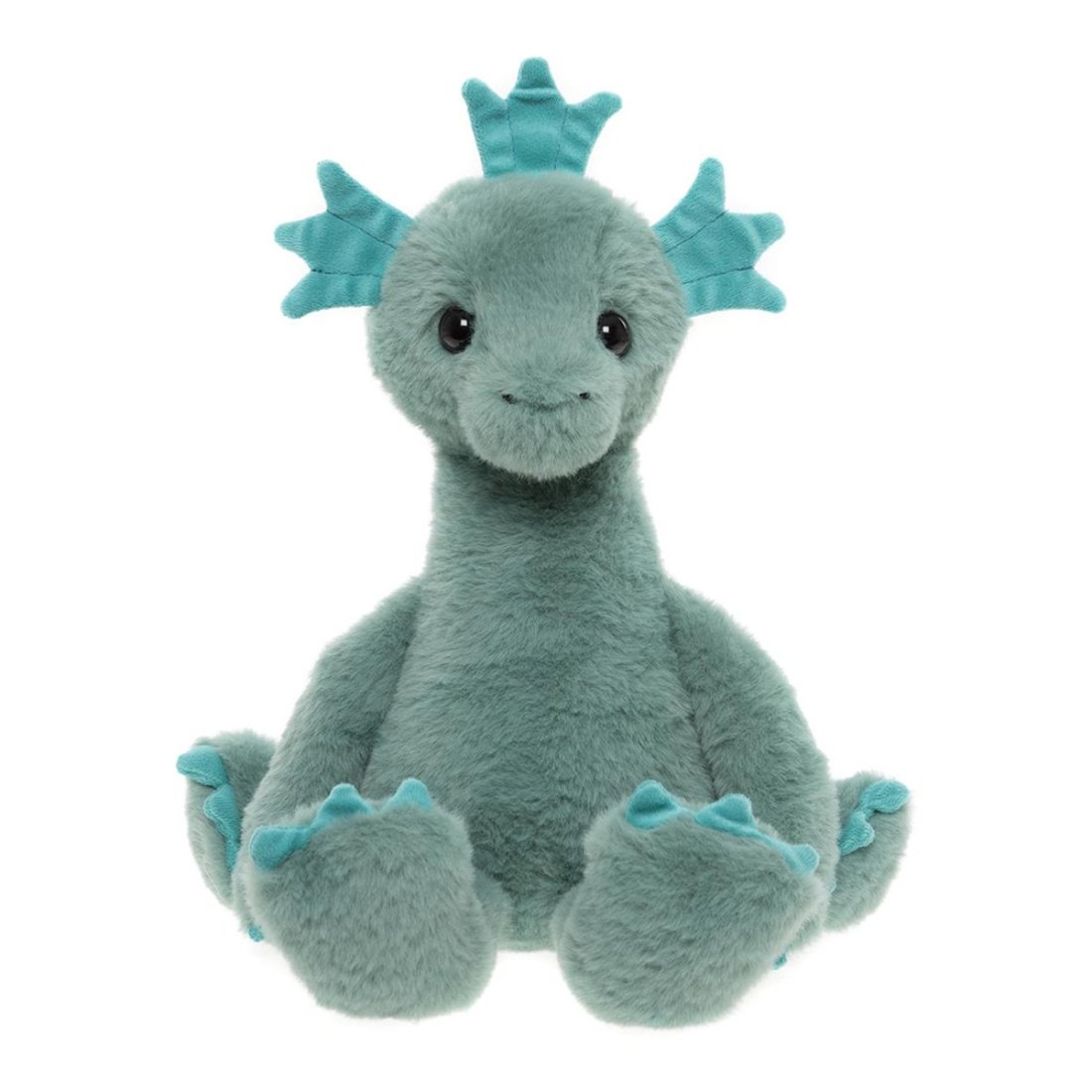 Bear & Me by Charlie Bears Monster Nessie Loch Ness aus moosgrünem Plüsch mit schwarzen Knopfaugen