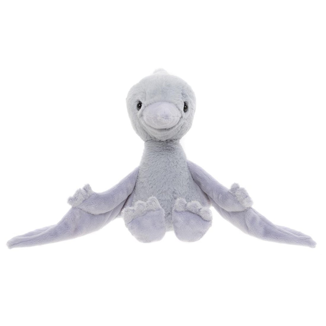 Bear & Me by Charlie Bears Flugsaurier Wings Pterodactyl aus hellgrauem Plüsch mit schwarzen Knopfaugen