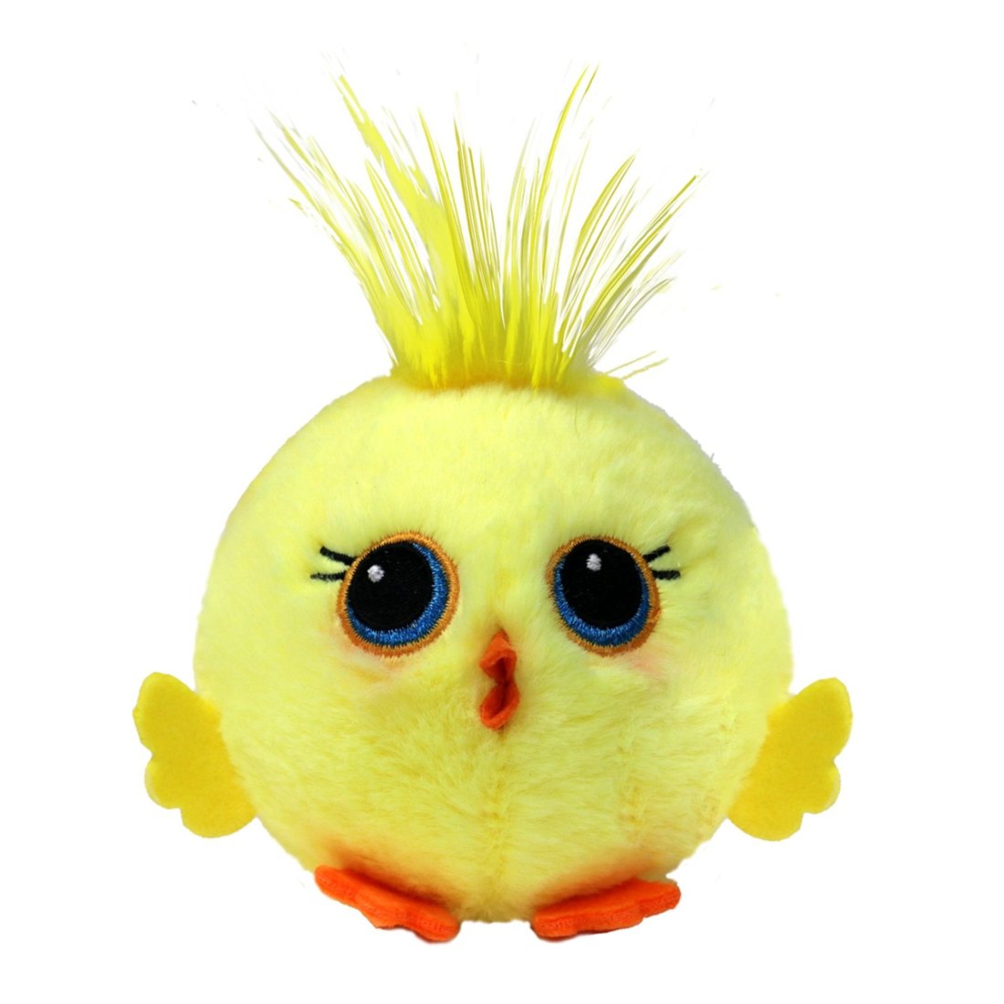 Ty Beanie Bouncer Küken Bouncey Chick ist mit gelbem Plüsch überzogen und hat blaue Augen