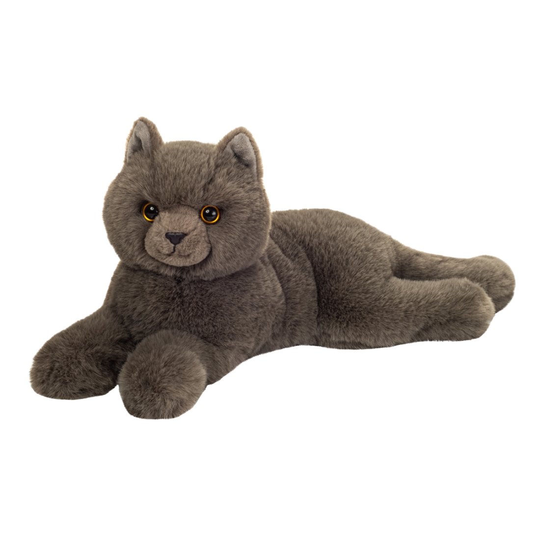 Hermann TEDDY Collection Kuscheltier Kartäuserkatze aus grauem Plüsch mit gelben Augen