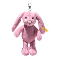 Steiff Friends Anhänger Hase Hoppie pink aus weichem Plüsch mit dem klassischen Knopf im Ohr