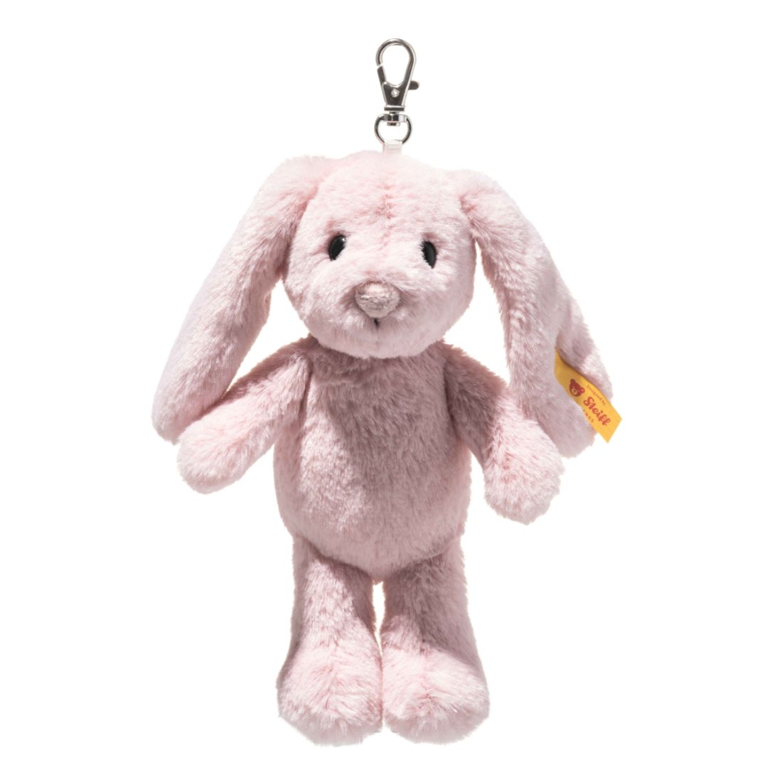 Steiff Friends Anhänger Hase Hoppie rosa aus weichem Plüsch mit dem klassischen Knopf im Ohr