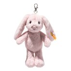 Steiff Friends Anhänger Hase Hoppie rosa aus weichem Plüsch mit dem klassischen Knopf im Ohr