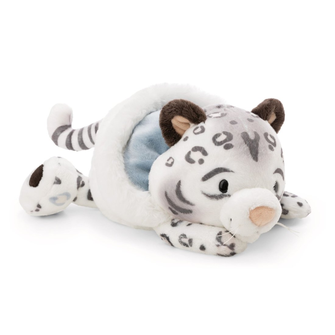 NICI Wild Winter Kuscheltier Schneeleopard Eleni Snowbell liegend