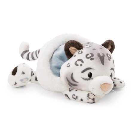 NICI Wild Winter Kuscheltier Schneeleopard Eleni Snowbell liegend