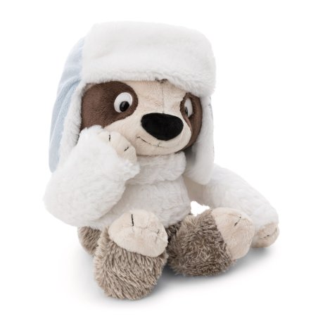 NICI Wild Winter Faultier Izzy Icetumbler aus braunem und weißem Plüsch mit einer hellblauen Wintermütze