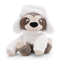 NICI Wild Winter Faultier Izzy Icetumbler mit Mütze, Vorderseite sitzendes Kuscheltier