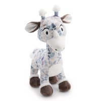 NICI Wild Winter Giraffe Winny Winterfur aus weißem Plüsch mit hellblauen und beigen Flecken
