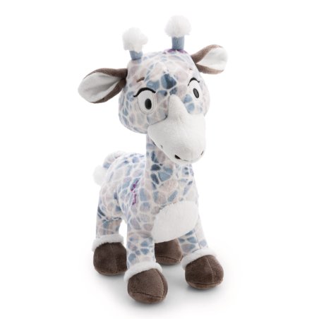 NICI Wild Winter Giraffe Winny Winterfur aus weißem Plüsch mit hellblauen und beigen Flecken