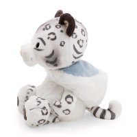 NICI Wild Winter Schneeleopard Eleni Snowbell, sitzendes Kuscheltier von der Seite